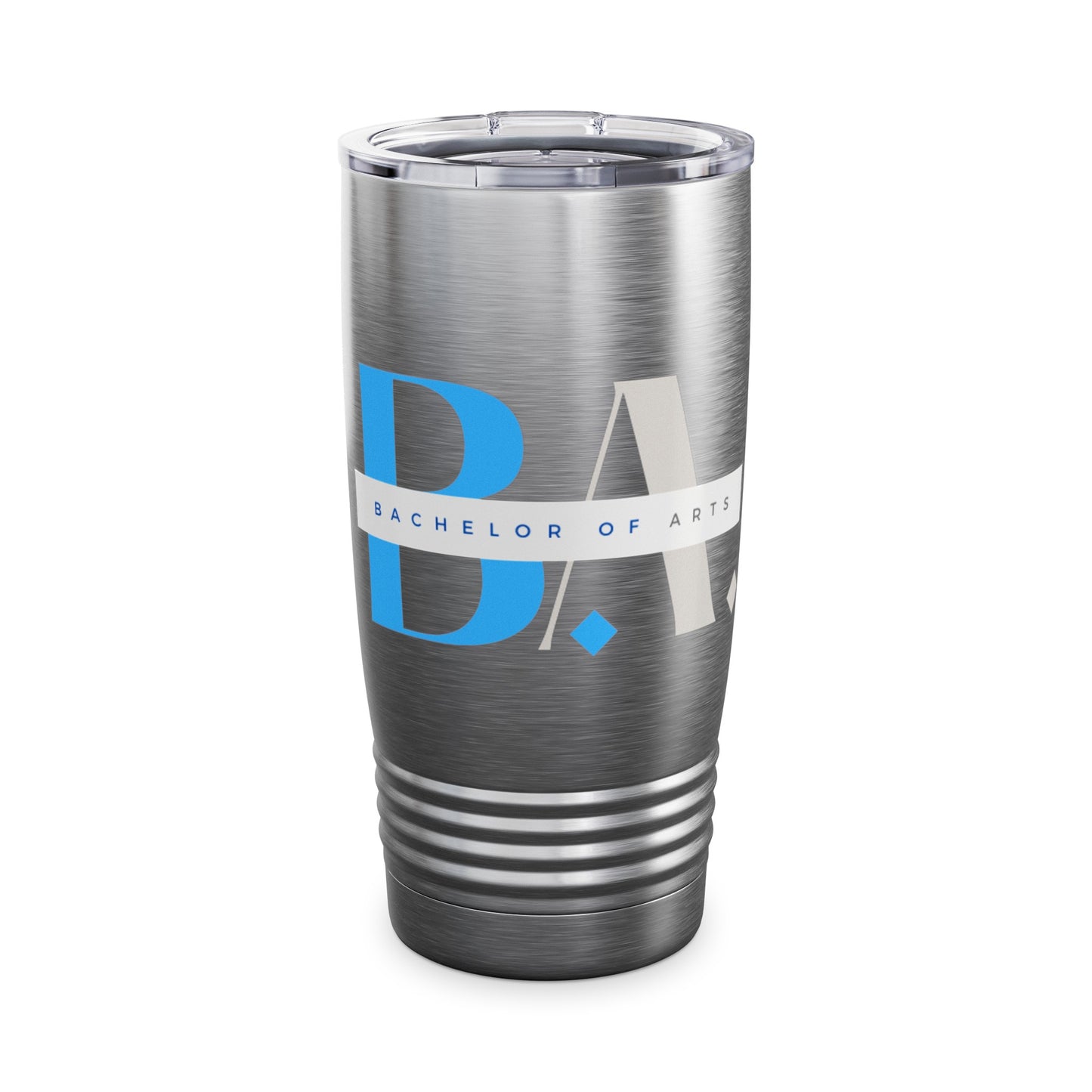 B.A.- Custom coffee tumbler with bachelor of arts credentials