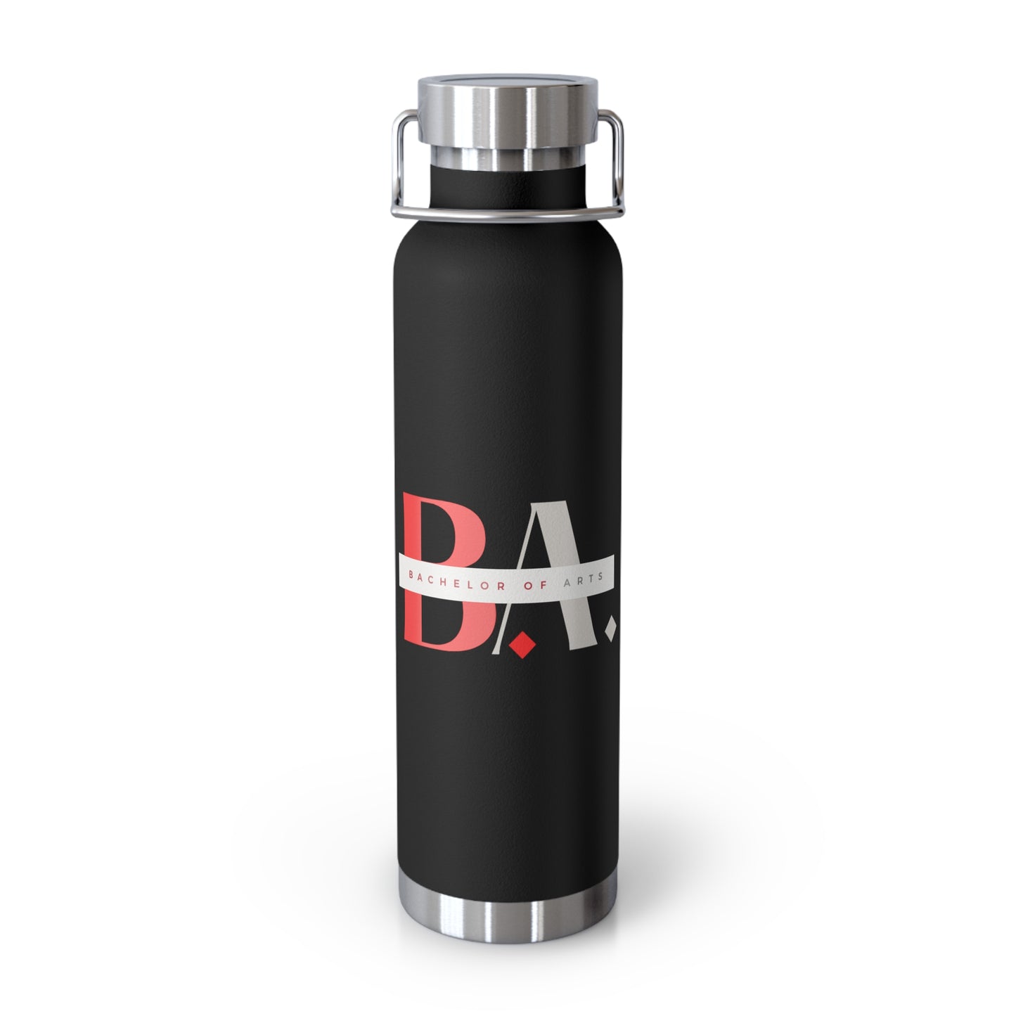B.A. - Water tumbler with bachelor of arts credentials