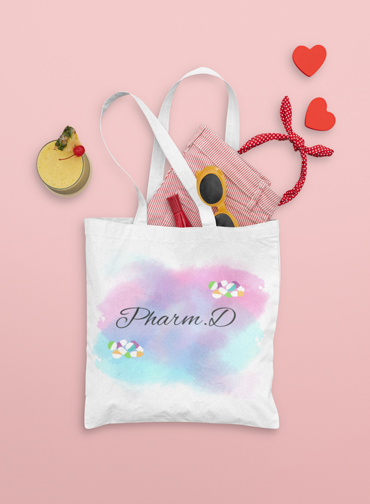 tote bag with doctor of pharmacy credentials